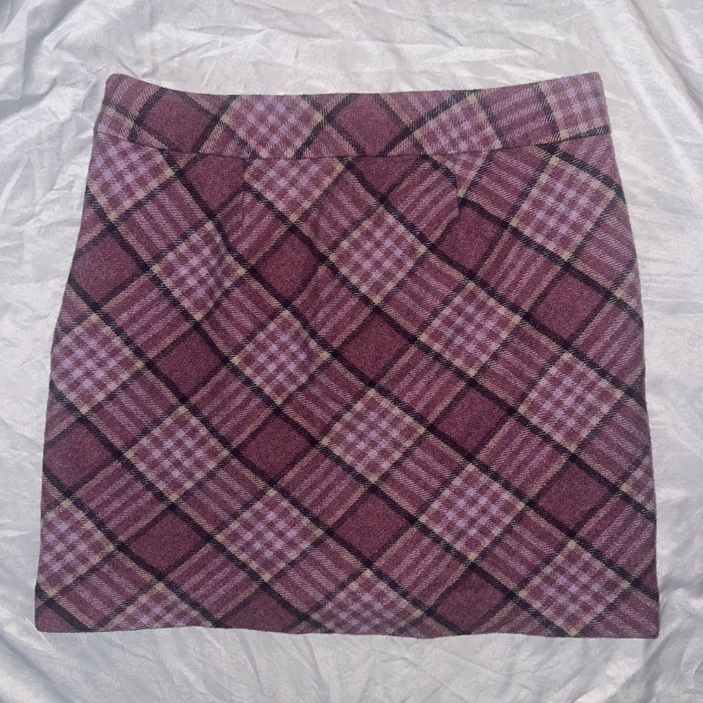 Talbots Violet Checkered Mini Skirt